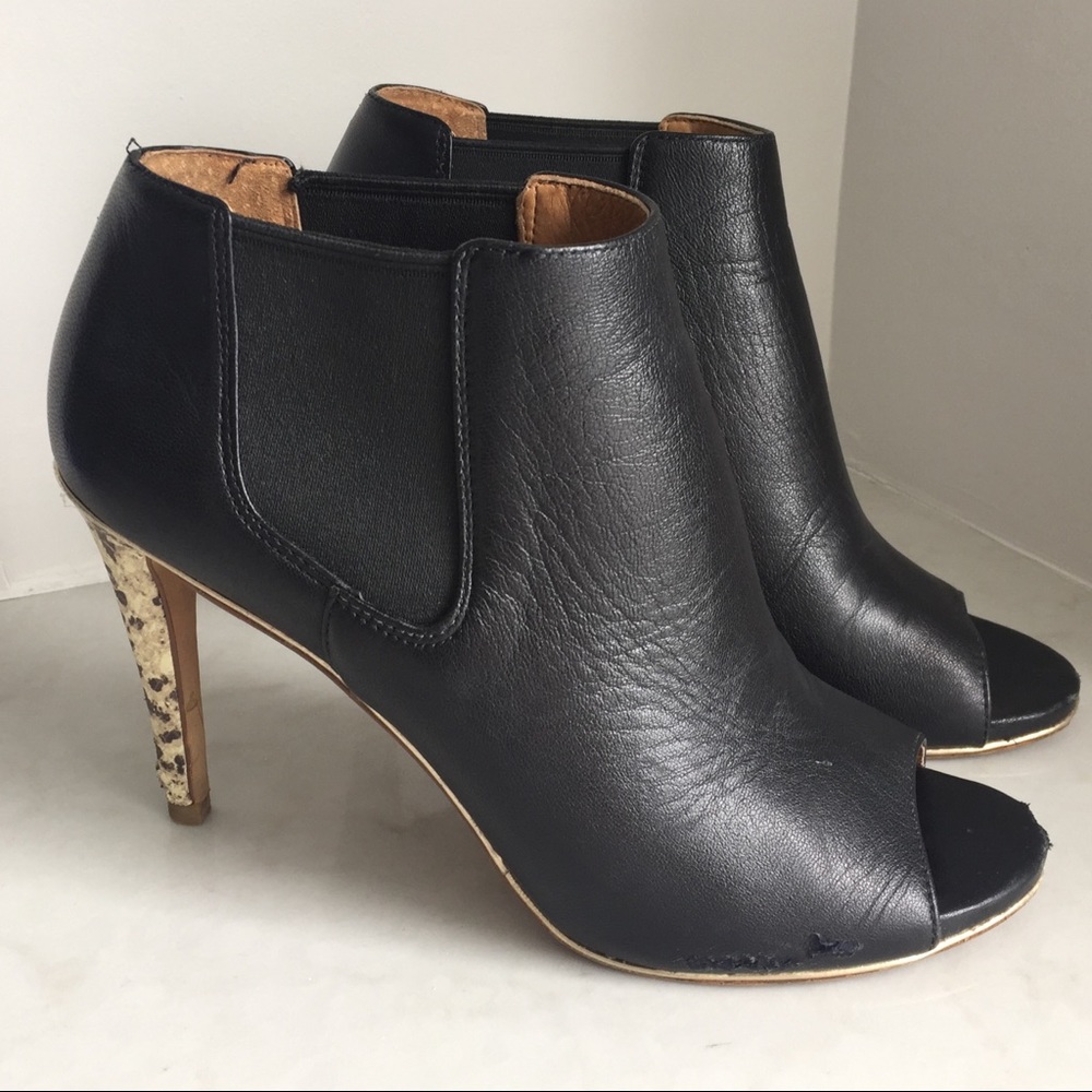 Coach Leather and Snakeskin Booties 7.5 Heels